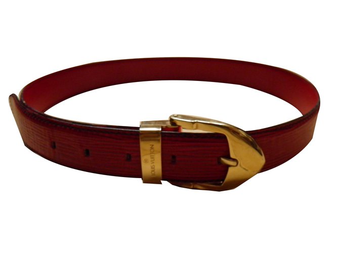 Louis Vuitton cinture Rosso Pelle  ref.53838