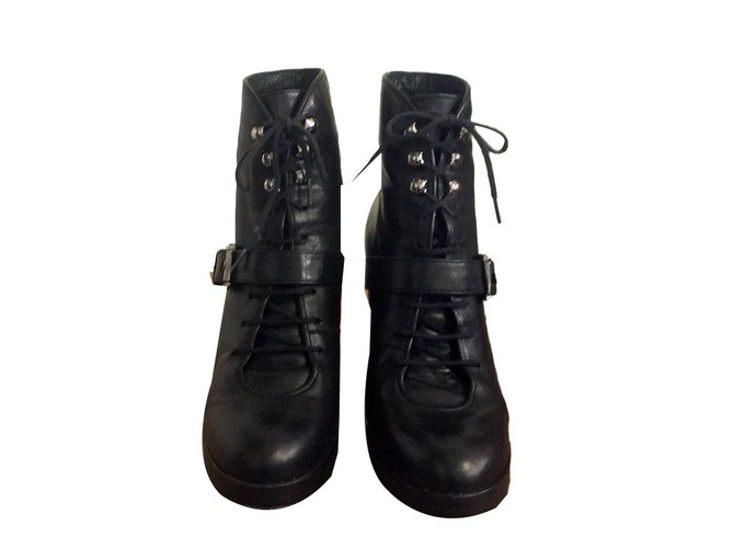 Surface To Air Ankle Boots Black Leather  ref.53868