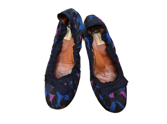 Lanvin Zapatillas de ballet Azul marino Paño  ref.53903