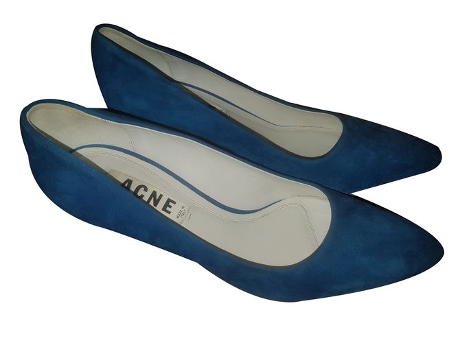 Acne Heels Blue Suede  ref.53912