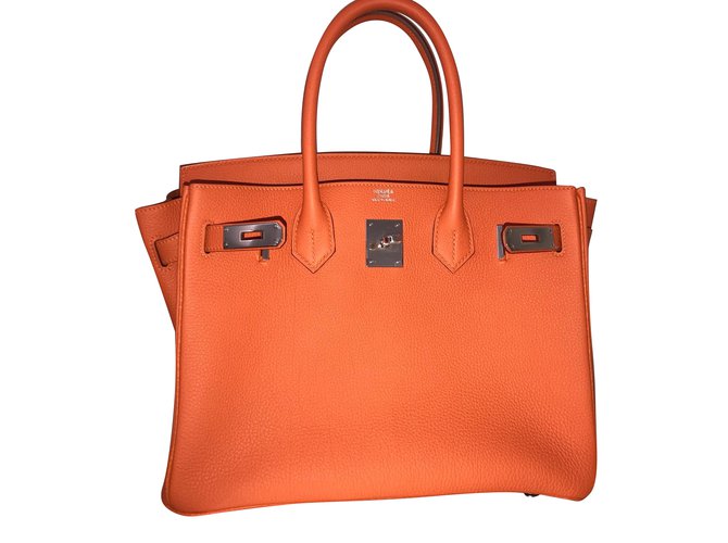Hermès Birkin 30cm Togo Arancione Pelle  ref.54013