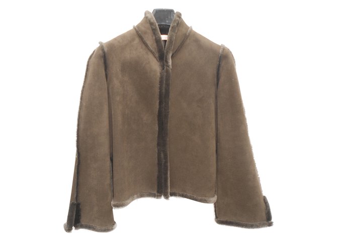 Chloé veste manteau fourrure synthetique marron glacé taille 38/40 fr Marron clair  ref.54031