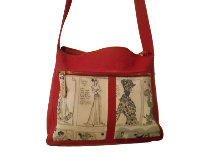 Bolso de mano Rochas en vinilo rojo Roja