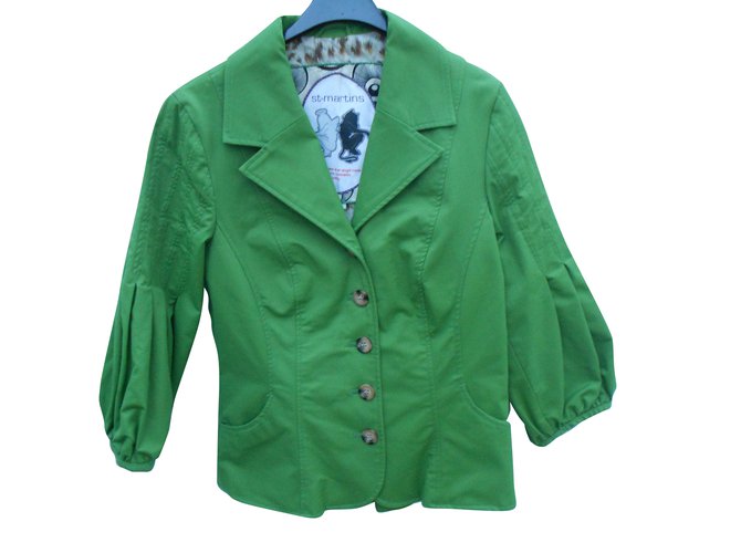 Autre Marque veste vert prairie du créateur St Martin's manches et basques à plis  taille 38/40 fr Coton  ref.54050