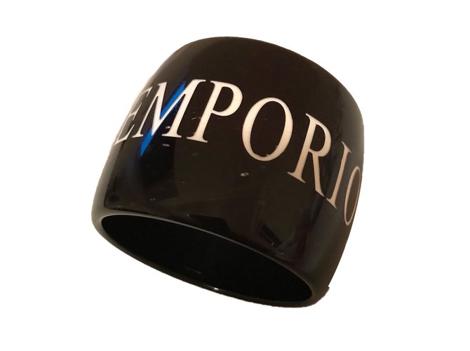 Emporio Armani Bracelets Résine Noir  ref.54151
