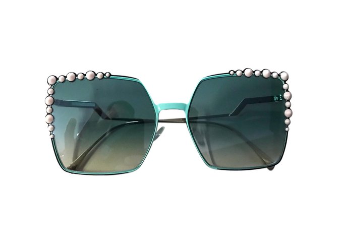 Fendi Oculos escuros Azul Metal  ref.54163