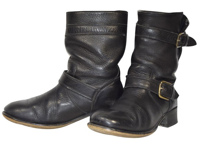 Minelli Ankle Boots Black Leather  ref.54172