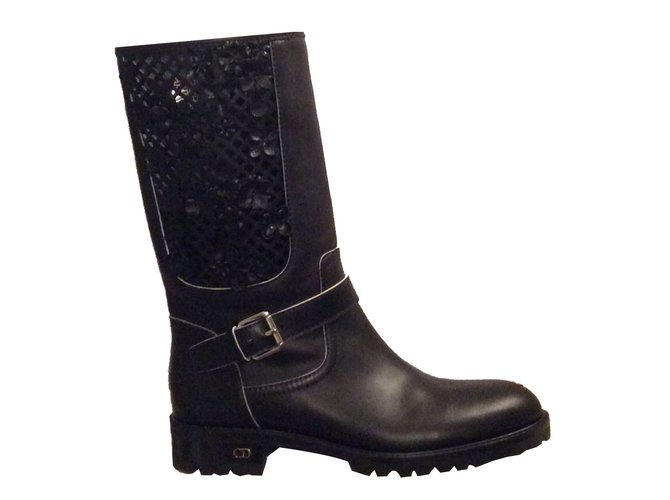 Dior Boots Black Leather  ref.54216