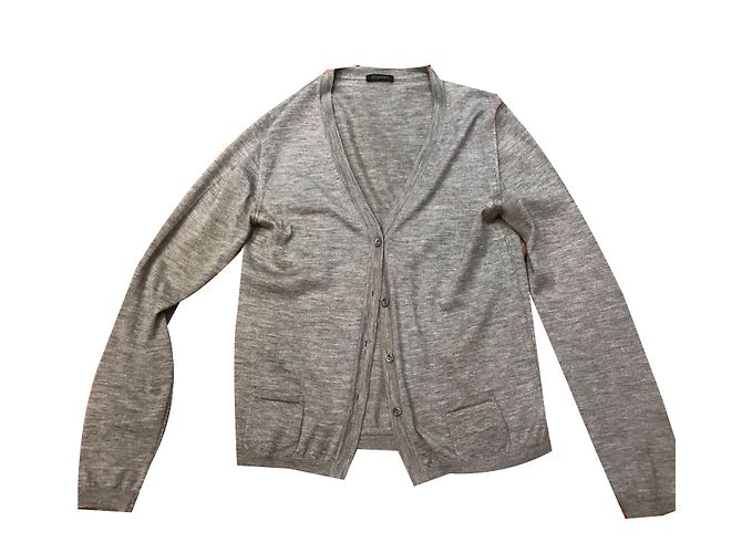 Cruciani Strickjacke aus Kaschmir und Seide Grau