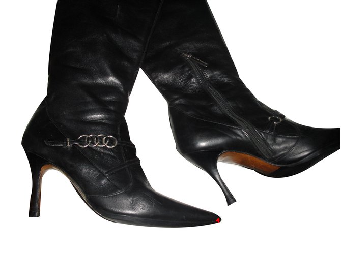 Luciano Padovan Boots Black Leather  ref.54238