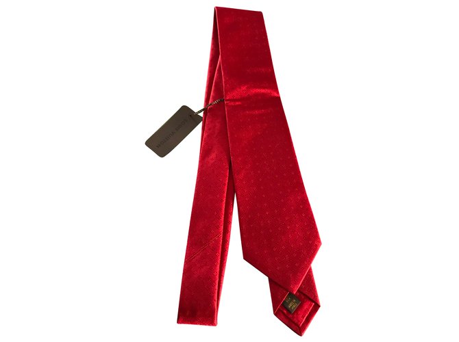 Louis Vuitton Cravatta Vuitton Rosso Seta  ref.54280
