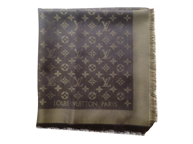 Louis Vuitton Sciarpa classica Monogram Marrone Seta