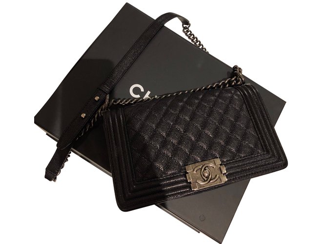 Authentic Chanel boy bag new medium black