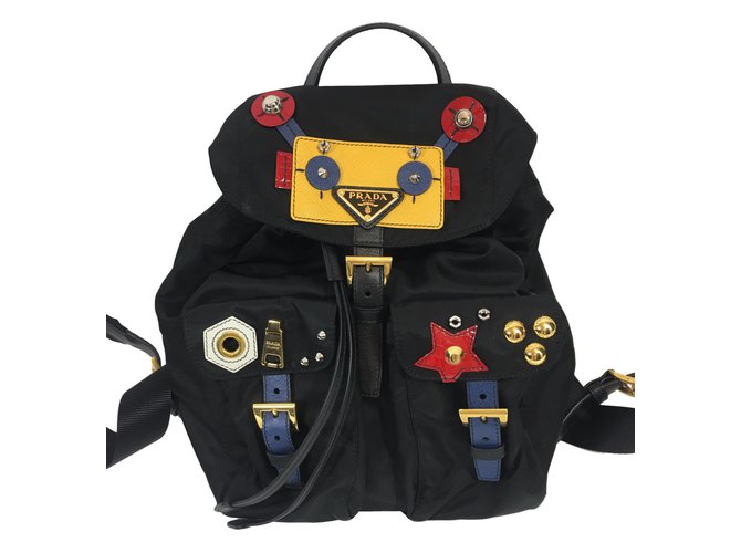 Prada Robot backpack Black Cloth  ref.54325