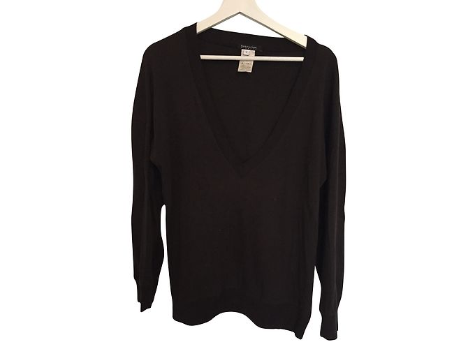 Patrizia Pepe Strickpullover Baumwolle Dunkelbraun