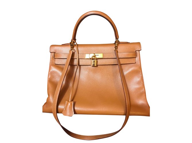 Kelly Hermès Handbags Caramel Leather  ref.54390