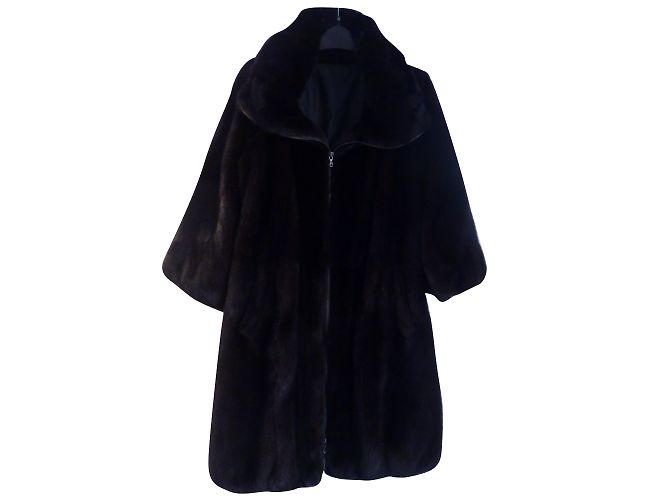 Sprung Frères Nerzmantel Dunkelbraun