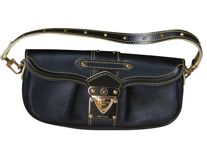 Louis Vuitton Handbags Black Leather  ref.54420