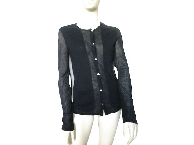 Helmut Lang Strickjacke aus schwarzer Baumwolle 