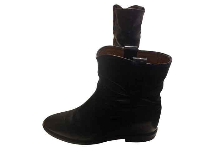 Isabel Marant Etoile Ankle Boots Black Leather  ref.54482