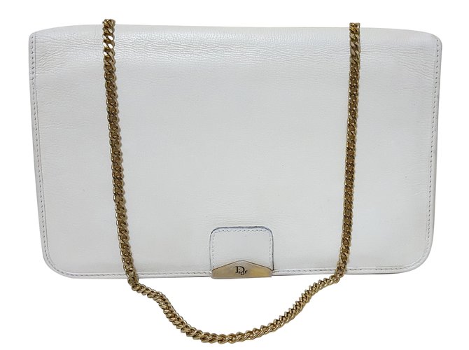 Dior Handtaschen Weiß Leder  ref.54531