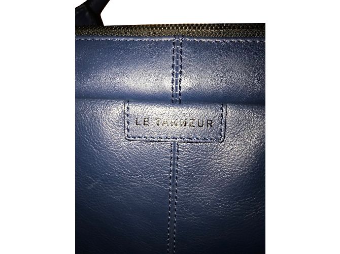 Borsa Le Tanneur in pelle blu reale