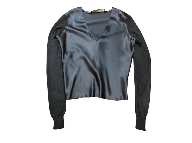 Lanvin Knitwear Dark grey Silk  ref.54550