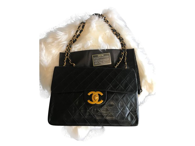 x large chanel bag black