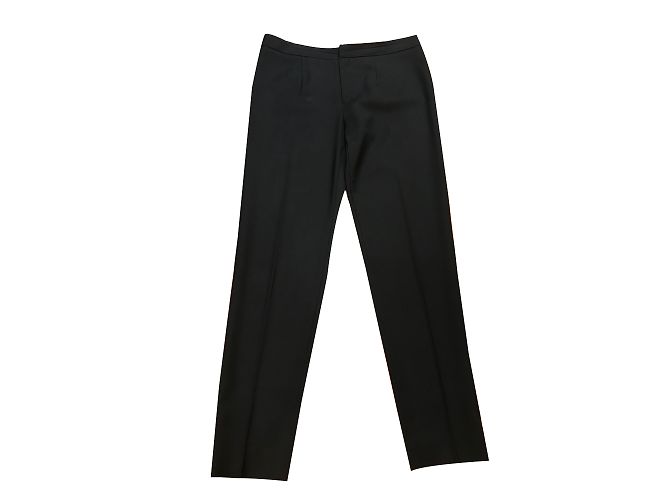 Chloé Calças pretas de lã slim e retas 38FR Preto
