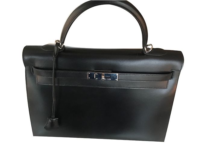 Bolso Hermès Kelly de piel negra Negro