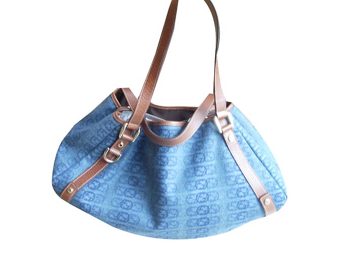 Gucci GG Handtasche blau Stoff