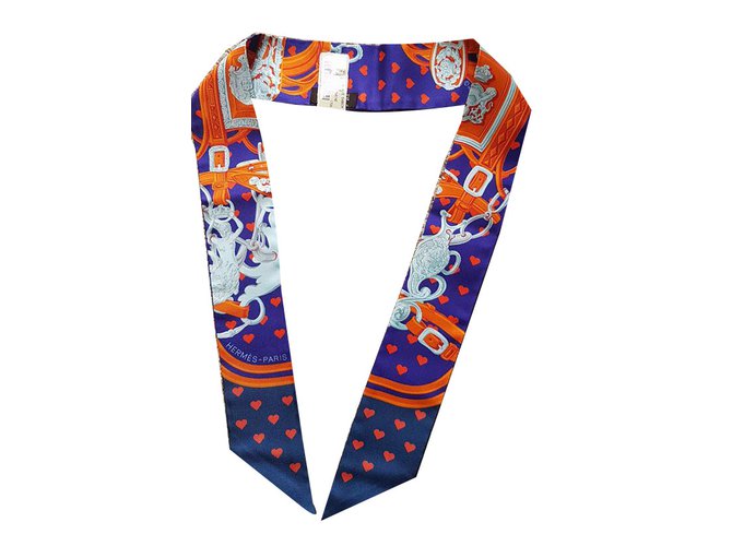 Hermès Hermes Silk Twilly Choker Scarf Lila Seide  ref.54906