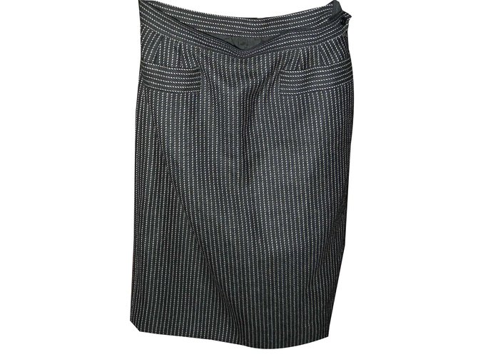 Yves Saint Laurent Skirt Black White Wool  ref.54915