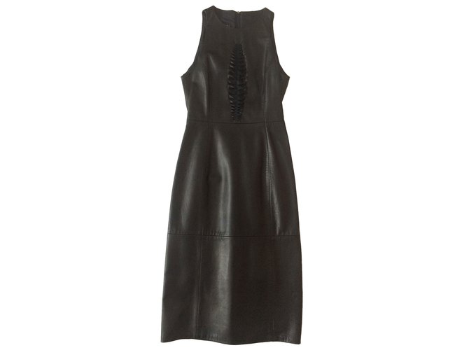 Emporio Armani Leather dress Black  ref.54930
