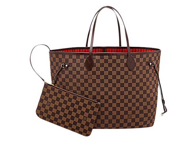 Louis Vuitton Neverfull bag damier GM Brown Leather ref.55045