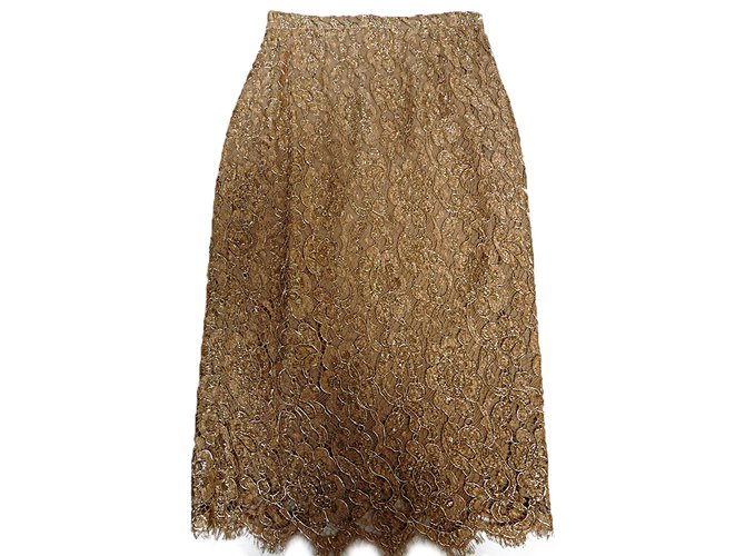 Jean Louis Scherrer Pencil Skirt Golden Polyester  ref.55053