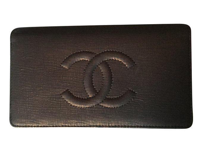 Chanel Portefeuille mortdore Brown Copper Leather  ref.55057