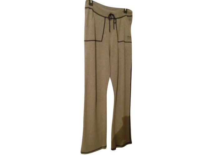 Berenice pantalon confort maille jersey gris clair et bleu marine taille 38/40 fr Cachemire  ref.55102