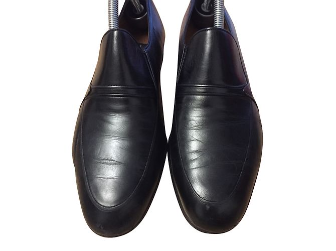 A. Testoni Lederstiefel Schwarz