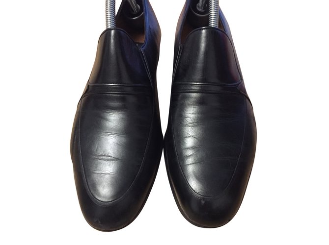 A. Testoni Bottes, boots Cuir Noir  ref.55159
