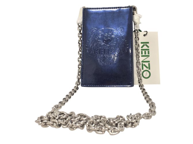Kenzo Phone charms Navy blue Patent leather  ref.55202