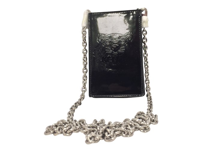 Kenzo Phone charms Black Patent leather  ref.55203