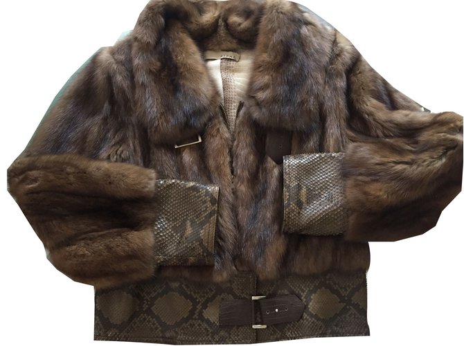 Rizal Zibeline und Python Jacke Braun 