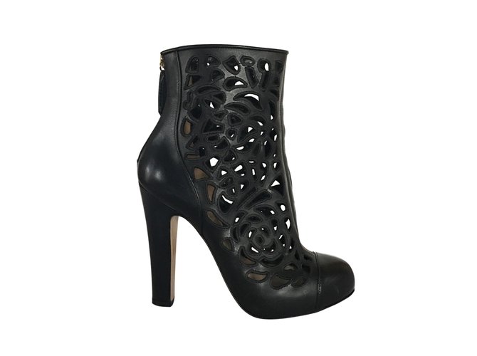Valentino Ankle Boots Black Leather  ref.55261