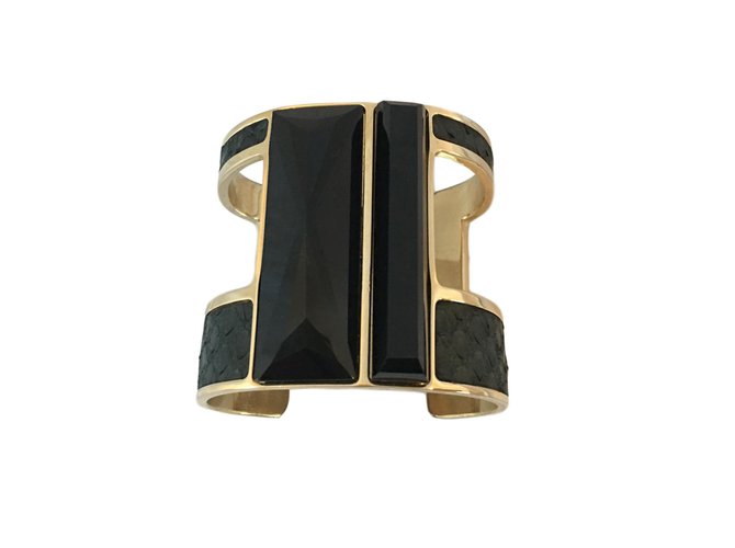 Elie Saab Bracelets Black Golden Metal Python  ref.55272