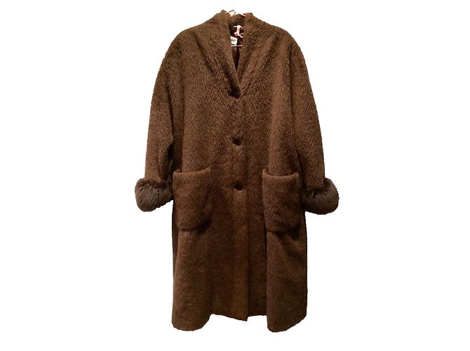 Abrigo largo Max Mara marrón de lana y alpaca Castaño