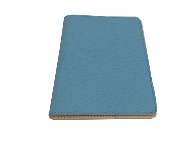 Emilio Pucci passport cover Blue Leather  ref.55334