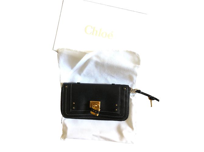 Chloé Clack Wallet Black Leather