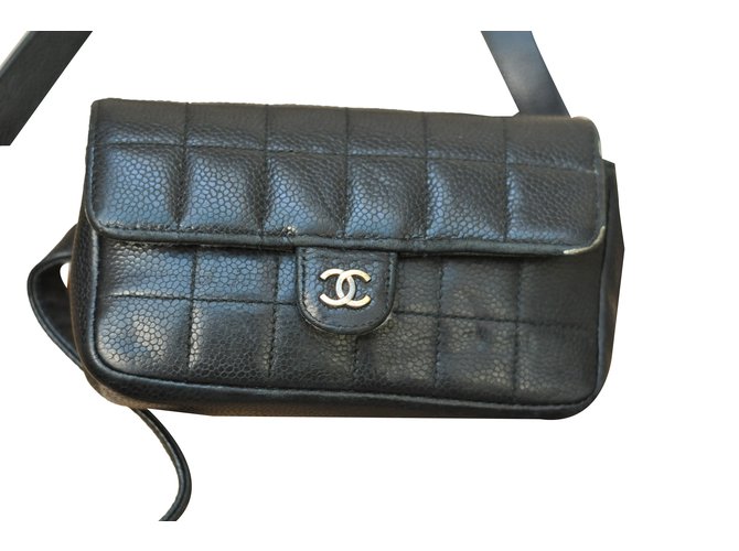 Chanel Uniform belt bag Black Leather  ref.55356