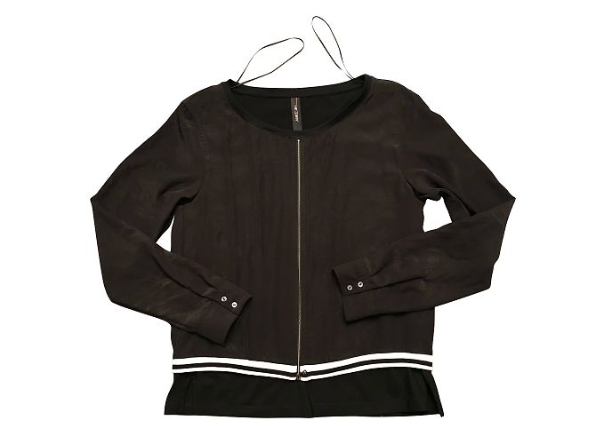 Top bicolore Marc Cain nero